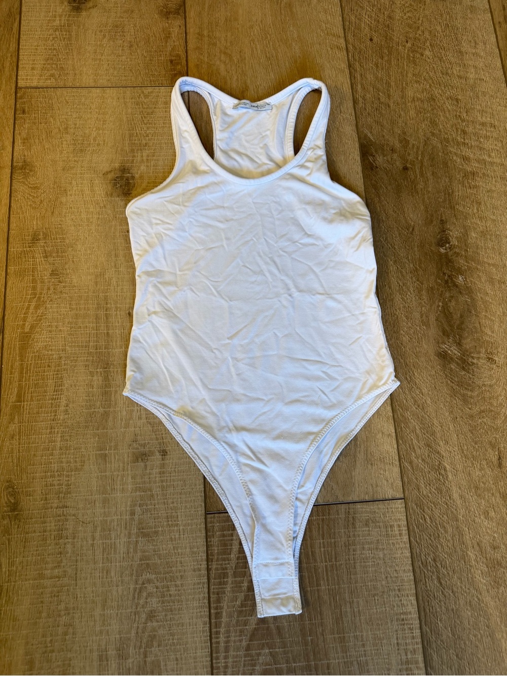 Zara White Racerback Bodysuit - Minimal Basic